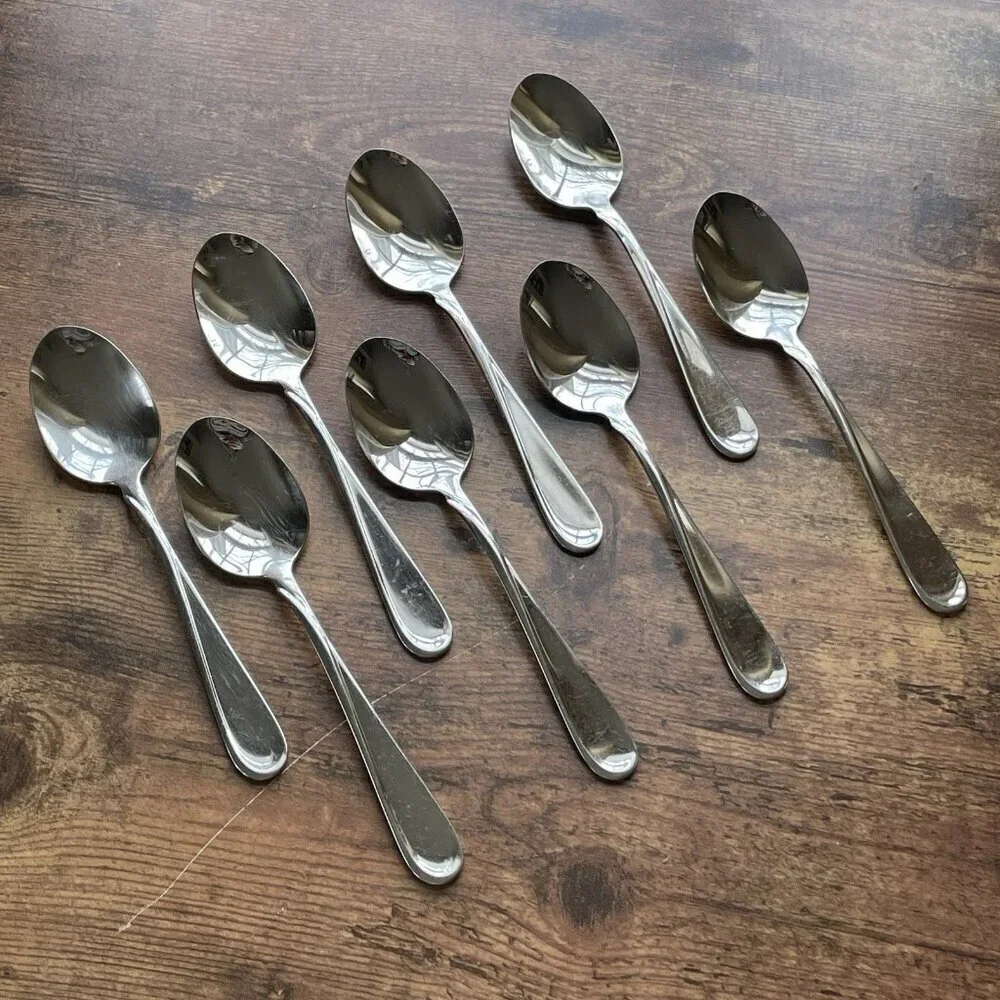 Oneida USA Flight Reliance Dinner Place Oval Soup Spoon Set of 8 Stainless Steel